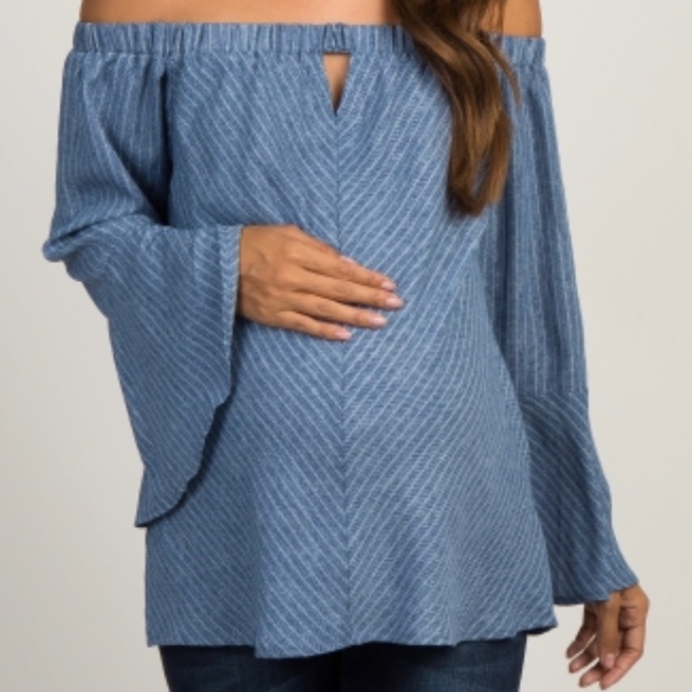 Off the shoulder maternity shirt